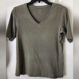 Chico's Olive Cotton Tee